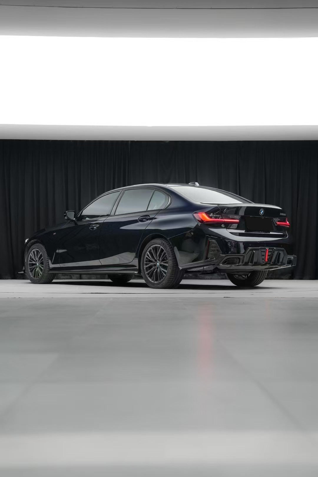 BMW 3 Series 330i (with M-package bumper, does not fit base model) M340i G20 G21 LCI 2023 2024 with Aftermarket Parts - V2 Style Diffuser & Canards Pre-preg Carbon Fiber from Karbel Carbon