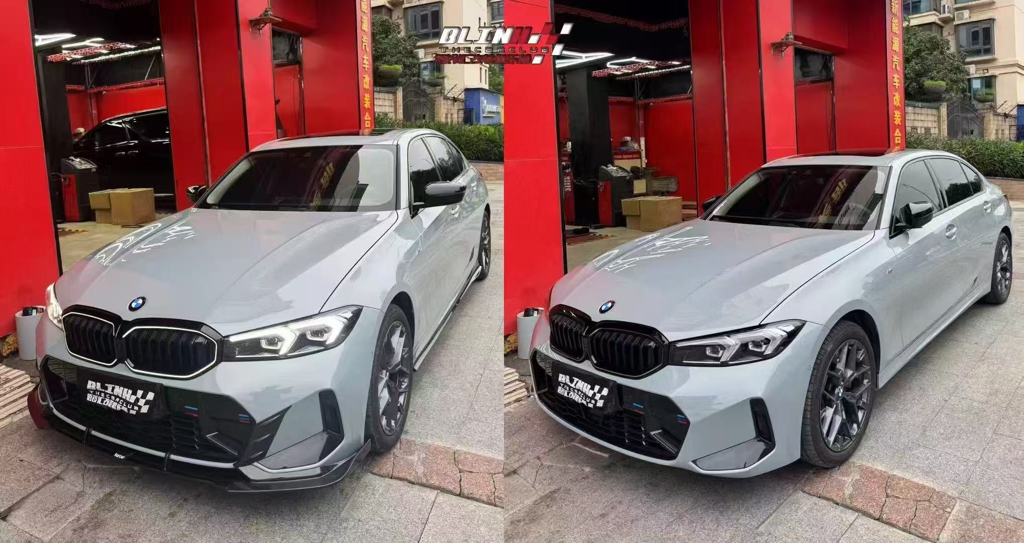 BMW 3 Series 330i (with M-package bumper, does not fit base model) M340i G20 G21 LCI 2023 2024 with Aftermarket Parts - V2 Style Front Lip Pre-preg Carbon Fiber from Karbel Carbon