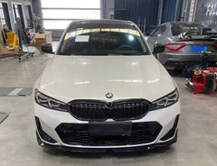 BMW 3 Series 330i (with M-package bumper, does not fit base model) M340i G20 G21 LCI 2023 2024 with Aftermarket Parts - V2 Style Front Canards Pre-preg Carbon Fiber from Karbel Carbon