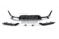 BMW 3 Series 330i (with M-package bumper, does not fit base model) M340i G20 G21 LCI 2023-ON with Aftermarket Parts - Rear Diffuser & Canards Pre-preg Carbon Fiber from Karbel Carbon