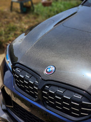 BMW 3 Series 330i (with M-package bumper, does not fit base model) M340i G20 G21 LCI 2023 2024 with Aftermarket Parts - V2 Style Front Lip Pre-preg Carbon Fiber from Karbel Carbon
