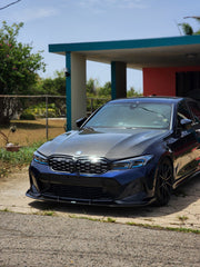 BMW 3 Series 330i (with M-package bumper, does not fit base model) M340i G20 G21 LCI 2023 2024 with Aftermarket Parts - V2 Style Front Lip Pre-preg Carbon Fiber from Karbel Carbon