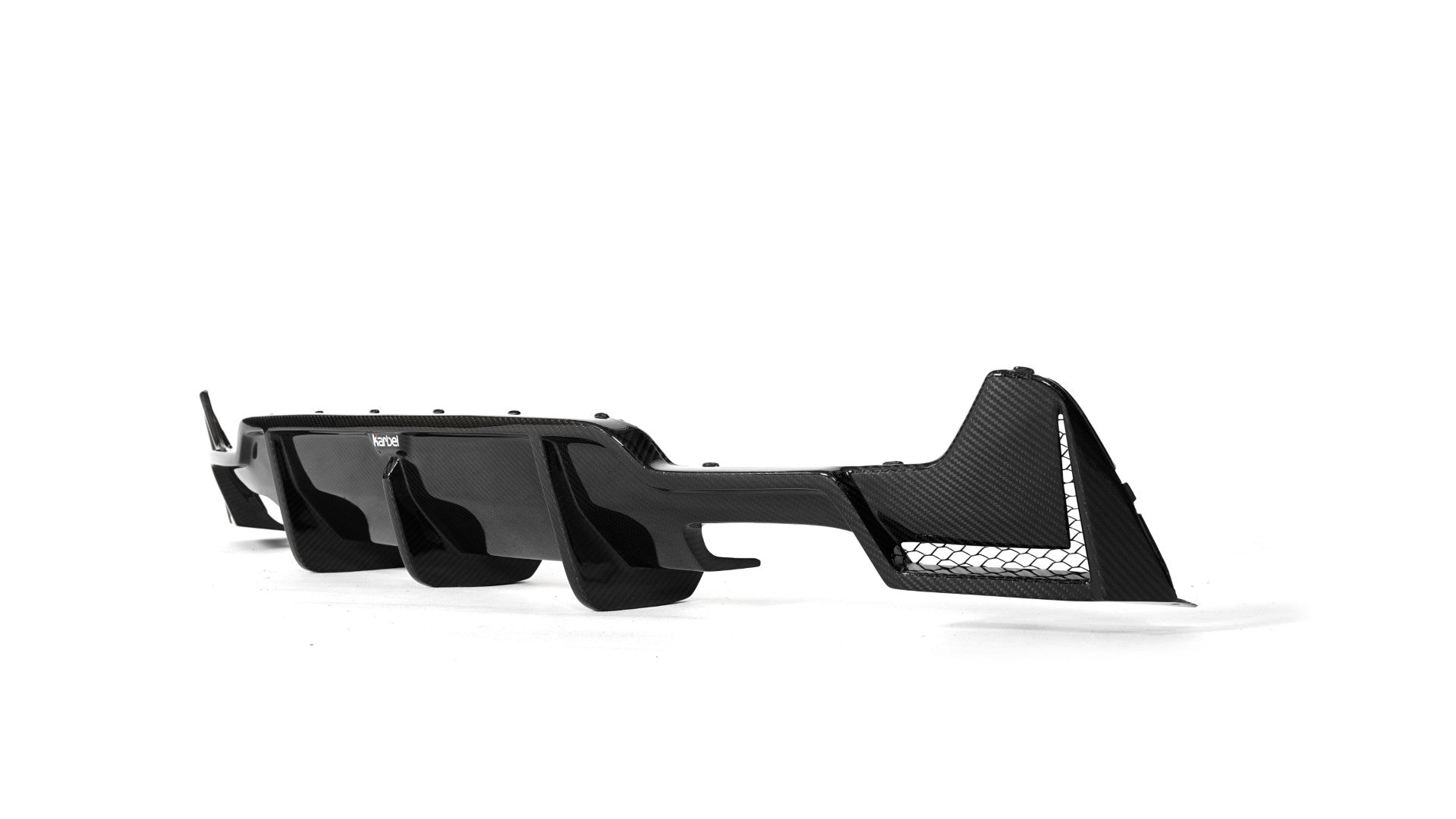 BMW 4 Series 430 440 (with M-Package bumper, does not fit base model) F32 / F33 2017 2018 2019 2020 with Aftermarket Parts - Rear Diffuser & Canards Dry Pre-preg Carbon Fiber from Karbel Carbon