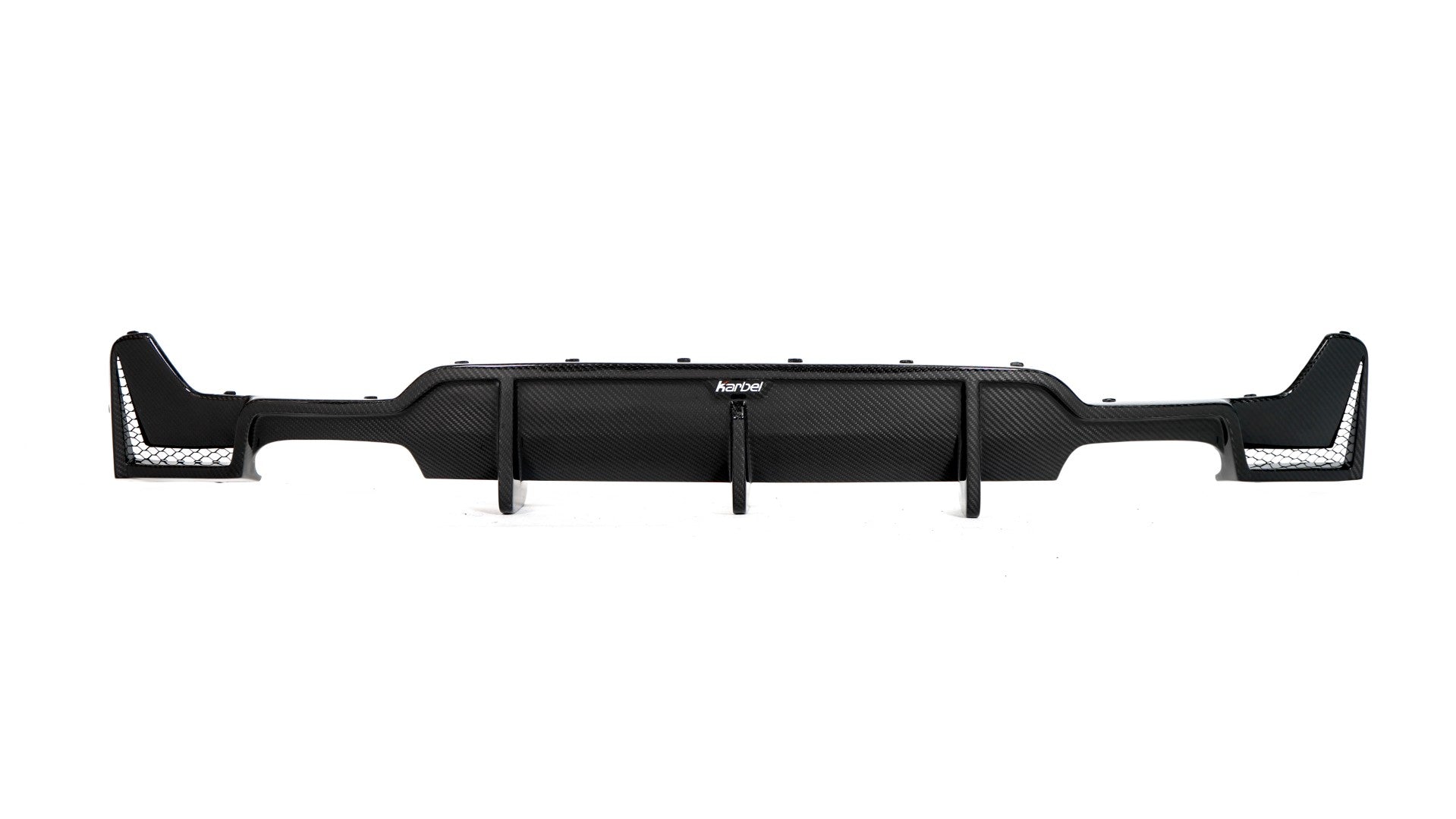BMW 4 Series 430 440 (with M-Package bumper, does not fit base model) F32 / F33 2017 2018 2019 2020 with Aftermarket Parts - Rear Diffuser & Canards Dry Pre-preg Carbon Fiber from Karbel Carbon