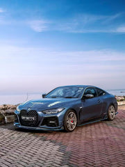 BMW 4 series 430i (with M-package bumper, does not fit base model) M440i G22 G23 2020-ON with Aftermarket Parts - Front Lip Pre-preg Carbon Fiber from Karbel Carbon