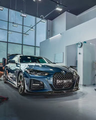 BMW 4 series 430i (with M-package bumper, does not fit base model) M440i G22 G23 2020-ON with Aftermarket Parts - Front Lip Pre-preg Carbon Fiber from Karbel Carbon