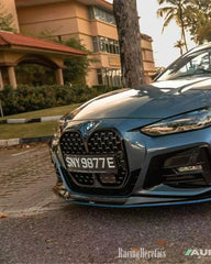 BMW 4 series 430i (with M-package bumper, does not fit base model) M440i G22 G23 2020-ON with Aftermarket Parts - Front Lip Pre-preg Carbon Fiber from Karbel Carbon