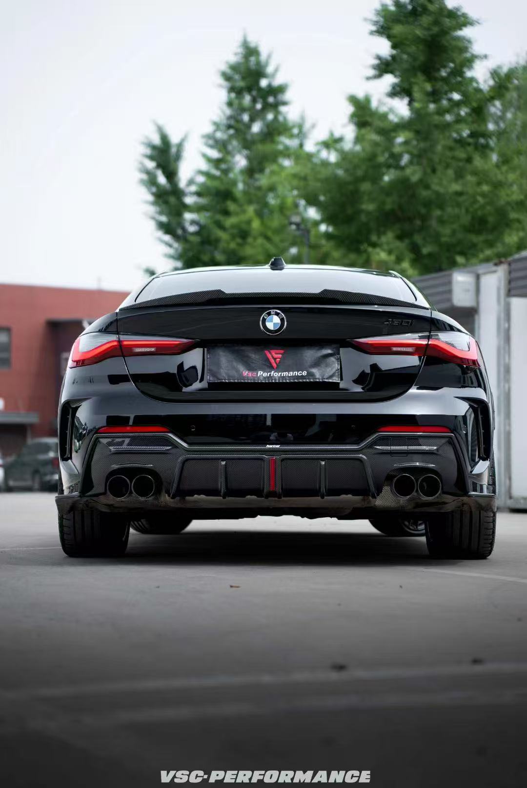 BMW 4 series 430i M440i G22 G23 2020-ON with Aftermarket Parts - Rear Diffuser & Canards Pre-preg Carbon Fiber from Karbel Carbon