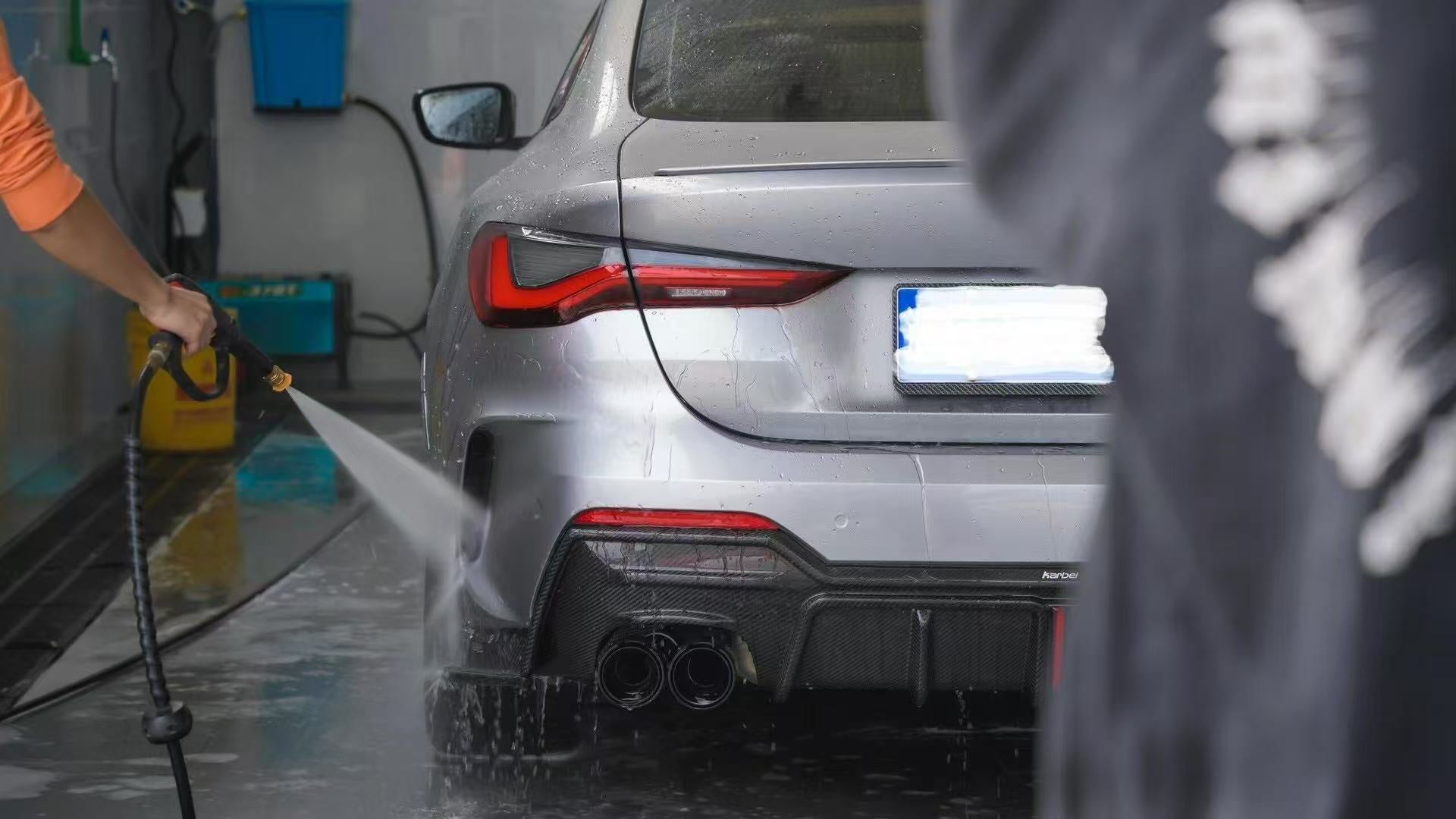 BMW 4 series 430i M440i G22 G23 2020-ON with Aftermarket Parts - Rear Diffuser & Canards Pre-preg Carbon Fiber from Karbel Carbon