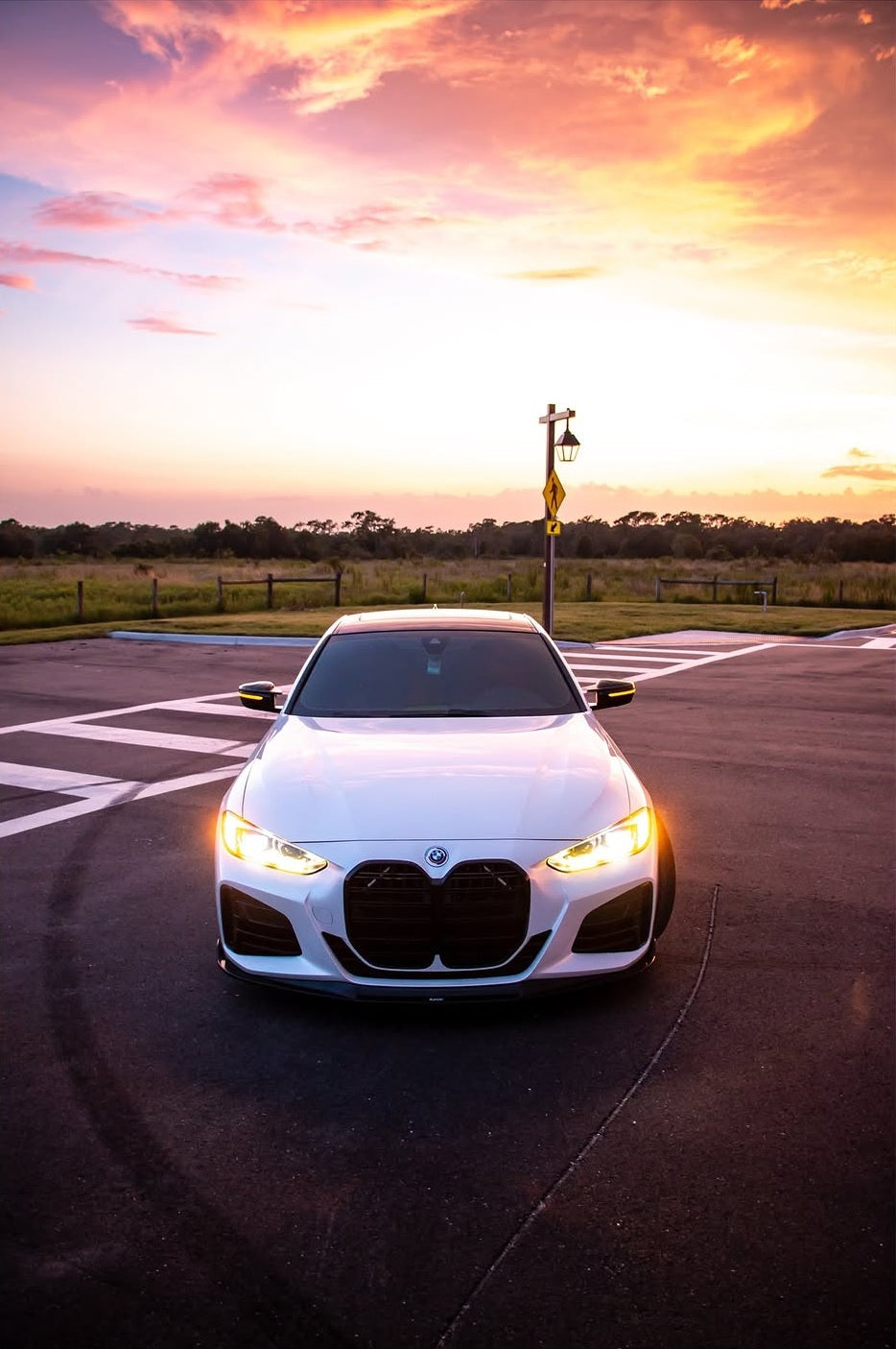 BMW 4 series 430i (with M-package bumper, does not fit base model) M440i G22 G23 2020-ON with Aftermarket Parts - Front Lip Pre-preg Carbon Fiber from Karbel Carbon