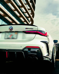 BMW 4 series 430i (with M-package bumper, does not fit base model) M440i G22 G23 2020-ON with Aftermarket Parts - Rear Bumper Canards Pre-preg Carbon Fiber from Karbel Carbon
