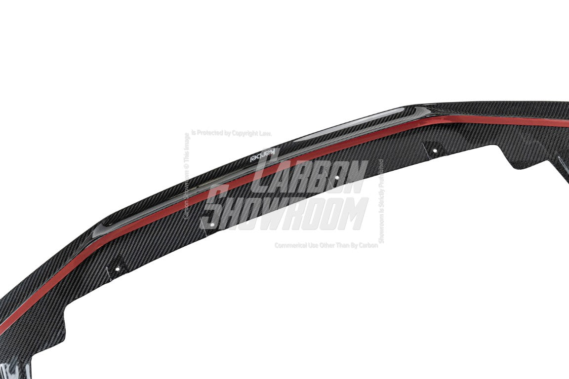 BMW 4 series 430i (with M-package bumper, does not fit base model) M440i G22 G23 2020-ON with Aftermarket Parts - Front Lip Pre-preg Carbon Fiber from Karbel Carbon