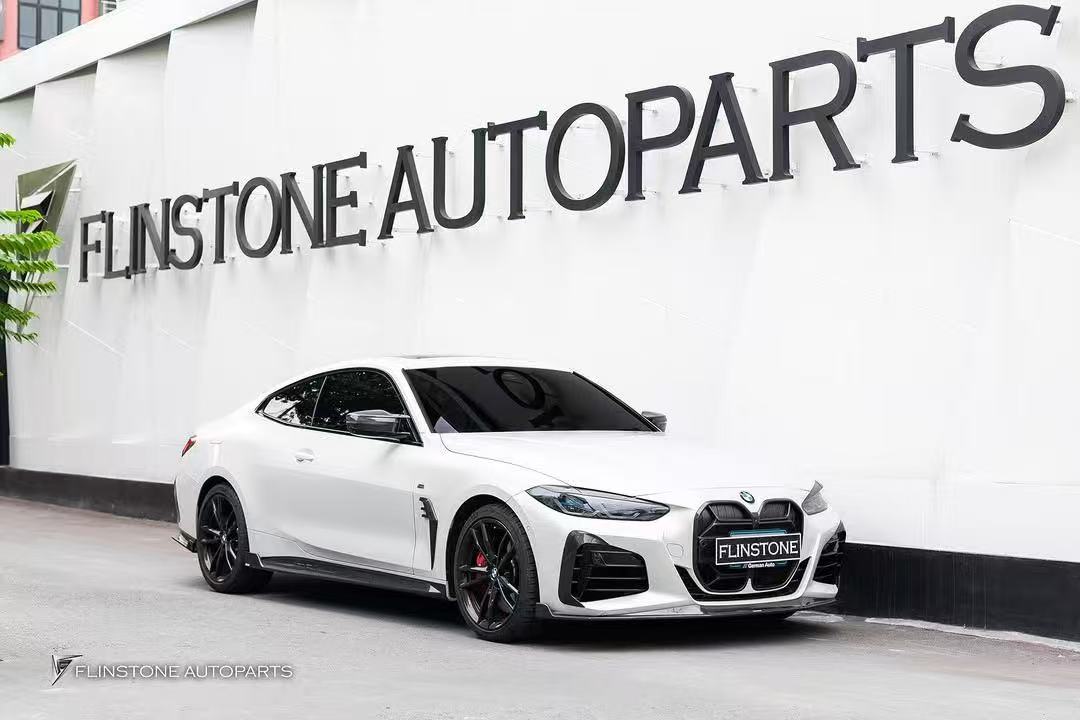 BMW 4 series 430i (with M-package bumper, does not fit base model) M440i G22 G23 2020-ON with Aftermarket Parts - Upper Valences Pre-preg Carbon Fiber from Karbel Carbon