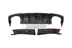 BMW 4 Series Gran Coupe M440i 430i (with M-package bumper, does not fit base model) G26 2022-ON with Aftermarket Parts - Rear Diffuser & Canards Pre-preg Carbon Fiber from Karbel Carbon