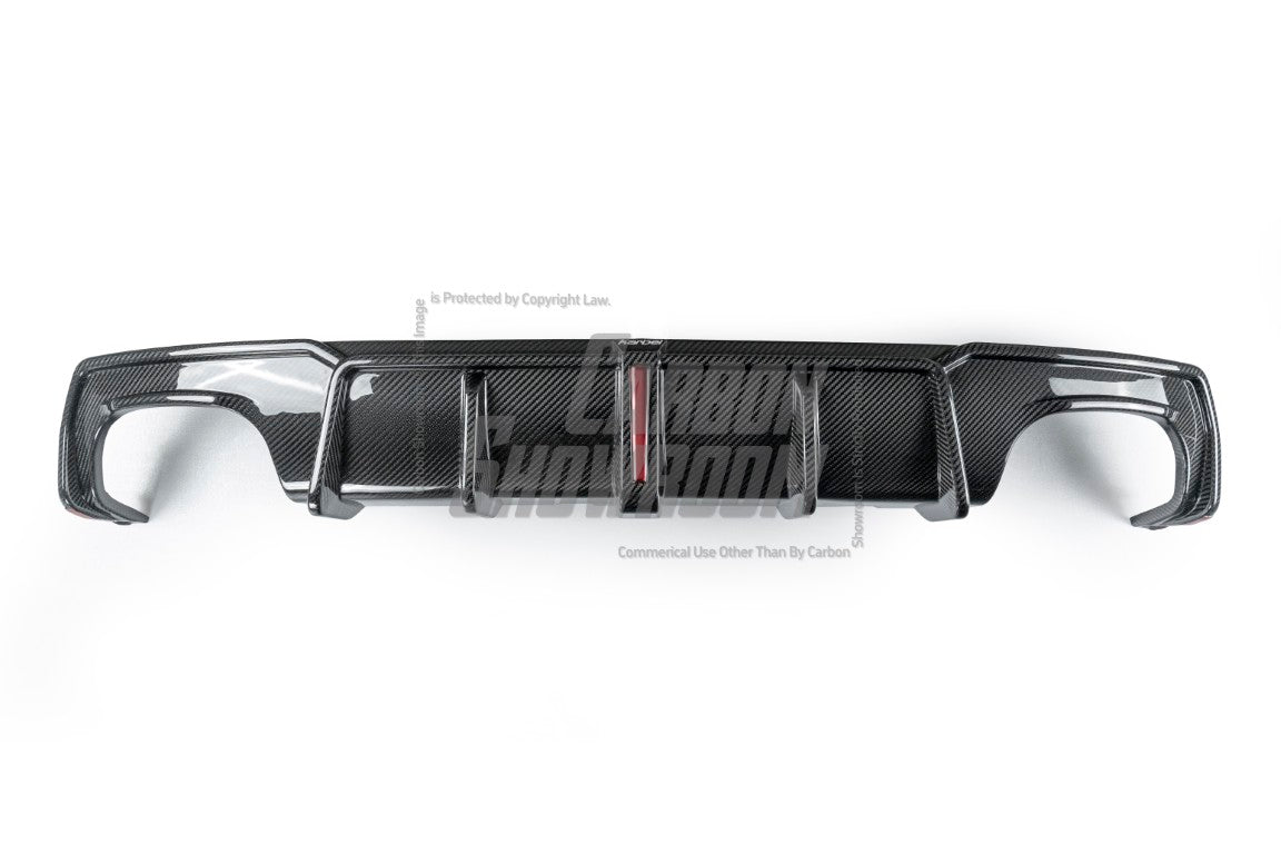 BMW 4 Series Gran Coupe M440i 430i (with M-package bumper, does not fit base model) G26 2022-ON with Aftermarket Parts - Rear Diffuser & Canards Pre-preg Carbon Fiber from Karbel Carbon