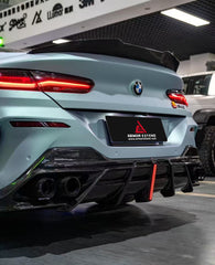 BMW 8 Series M850i 840i (With M-Package Bumper) G14 G15 G16 2018 2019 2020 2021 2022 2023 2024 with Aftermarket Parts - AE Style?Front Canards Carbon Fiber from?ArmorExtend 