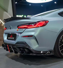BMW 8 Series M850i 840i (With M-Package Bumper) G14 G15 G16 2018 2019 2020 2021 2022 2023 2024 with Aftermarket Parts - AE Style?Front Canards Carbon Fiber from?ArmorExtend 