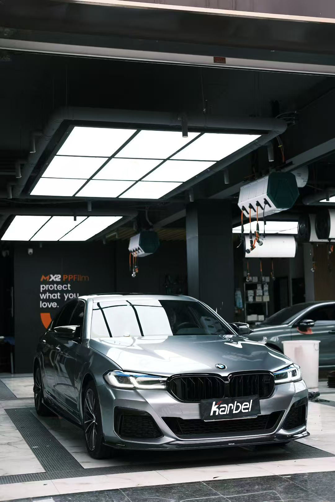 BMW 5 Series M550 540 530 (with M-package bumper, does not fit base model) G30 LCI 2021 2022 2023 2024 with Aftermarket Parts - Front Lip Pre-preg Carbon Fiber from Karbel Carbon