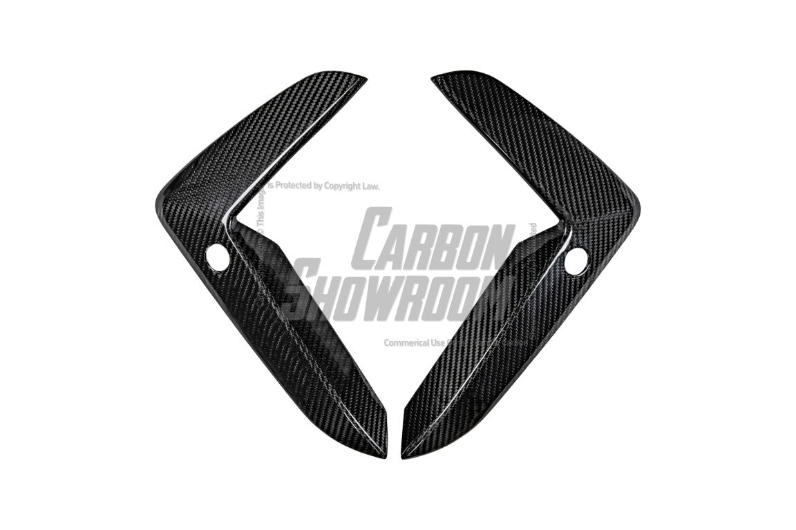 BMW 5 Series M550 540 530 (with M-package bumper, does not fit base model) G30 LCI 2021-ON with Aftermarket Parts - Upper Valences Pre-preg Carbon Fiber from Karbel Carbon