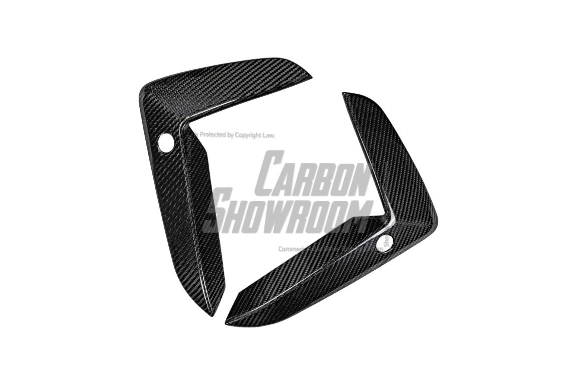 BMW 5 Series M550 540 530 (with M-package bumper, does not fit base model) G30 LCI 2021-ON with Aftermarket Parts - Upper Valences Pre-preg Carbon Fiber from Karbel Carbon