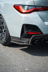 BMW 4 Series Gran Coupe M440i 430i (with M-package bumper, does not fit base model) G26 2022-ON with Aftermarket Parts - Rear Diffuser & Canards Pre-preg Carbon Fiber from Karbel Carbon