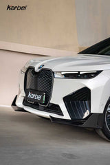 BMW IX xDrive60/50/45 M60 I20 2022-ON with Aftermarket Parts - Front Lip Dry Pre-preg Carbon Fiber from Karbel Carbon