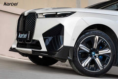 BMW IX xDrive60/50/45 M60 I20 2022-ON with Aftermarket Parts - Front Lip Dry Pre-preg Carbon Fiber from Karbel Carbon