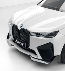 BMW IX xDrive60/50/45 M60 I20 2022-ON with Aftermarket Parts - Front Lip Dry Pre-preg Carbon Fiber from Karbel Carbon