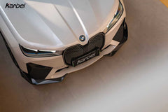 BMW IX xDrive60/50/45 M60 I20 2022-ON with Aftermarket Parts - Front Lip Dry Pre-preg Carbon Fiber from Karbel Carbon