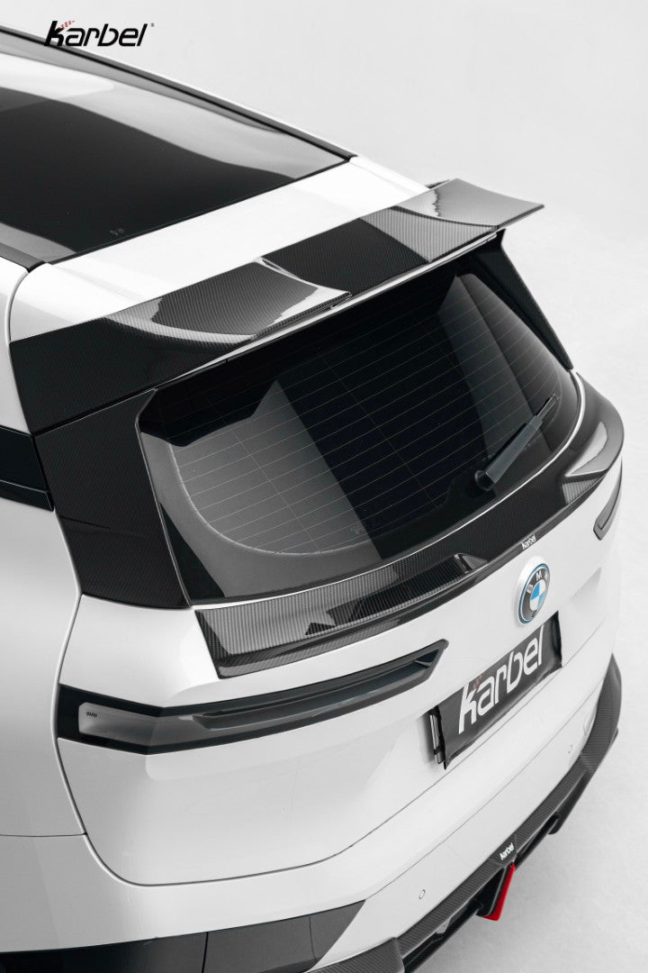 BMW IX xDrive60/50/45 M70/M60 I20 2022-ON with Aftermarket Parts - Rear Lip Spoiler Dry Pre-preg Carbon Fiber from Karbel Carbon