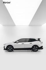 BMW IX xDrive60/50/45 M70/M60 I20 2022-ON with Aftermarket Parts - Rear Roof Spoiler Dry Pre-preg Carbon Fiber from Karbel Carbon