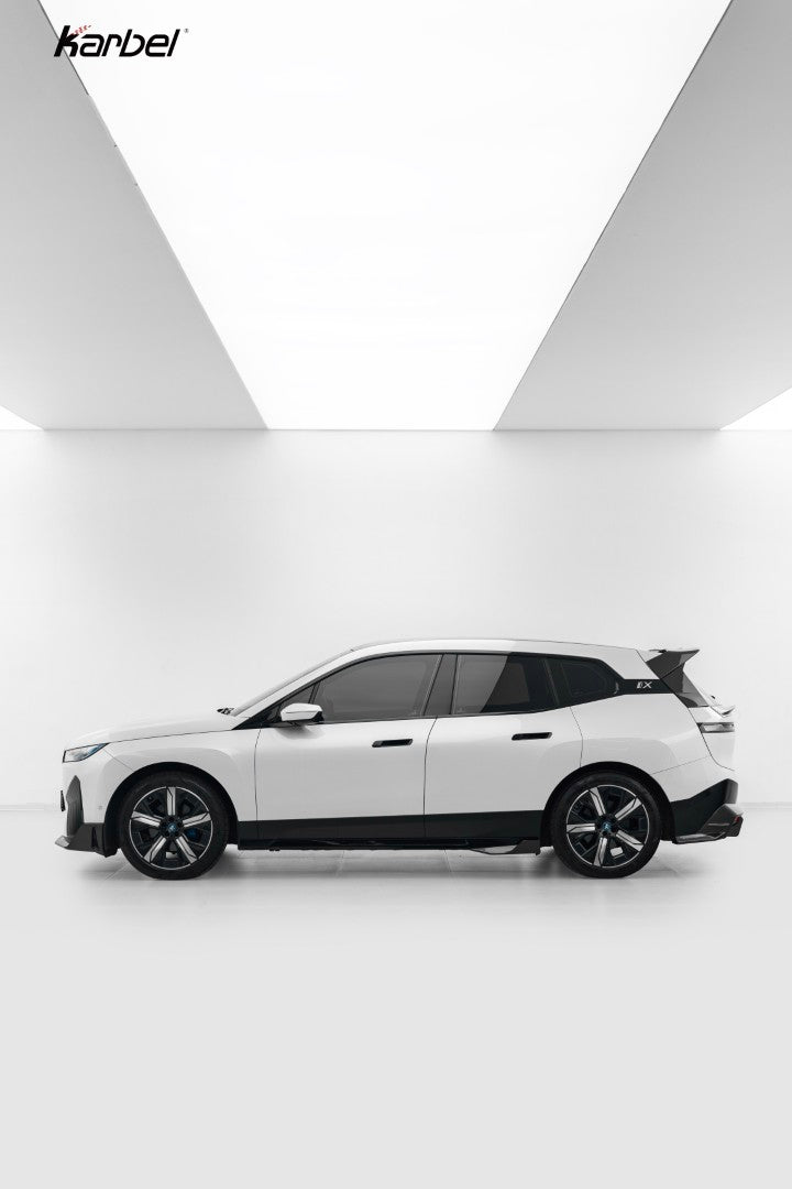 BMW IX xDrive60/50/45 M70/M60 I20 2022-ON with Aftermarket Parts - Side Skirts Dry Pre-preg Carbon Fiber from Karbel Carbon