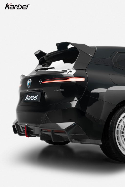 BMW IX xDrive60/50/45 M70/M60 I20 2022-ON with Aftermarket Parts - Rear Lip Spoiler Dry Pre-preg Carbon Fiber from Karbel Carbon