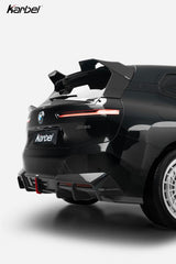 BMW IX xDrive60/50/45 M70/M60 I20 2022-ON with Aftermarket Parts - Rear Roof Spoiler Dry Pre-preg Carbon Fiber from Karbel Carbon