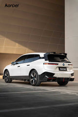 BMW IX xDrive60/50/45 M70/M60 I20 2022-ON with Aftermarket Parts - Rear Roof Spoiler Dry Pre-preg Carbon Fiber from Karbel Carbon