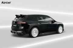 BMW IX xDrive60/50/45 M70/M60 I20 2022-ON with Aftermarket Parts - Rear Roof Spoiler Dry Pre-preg Carbon Fiber from Karbel Carbon