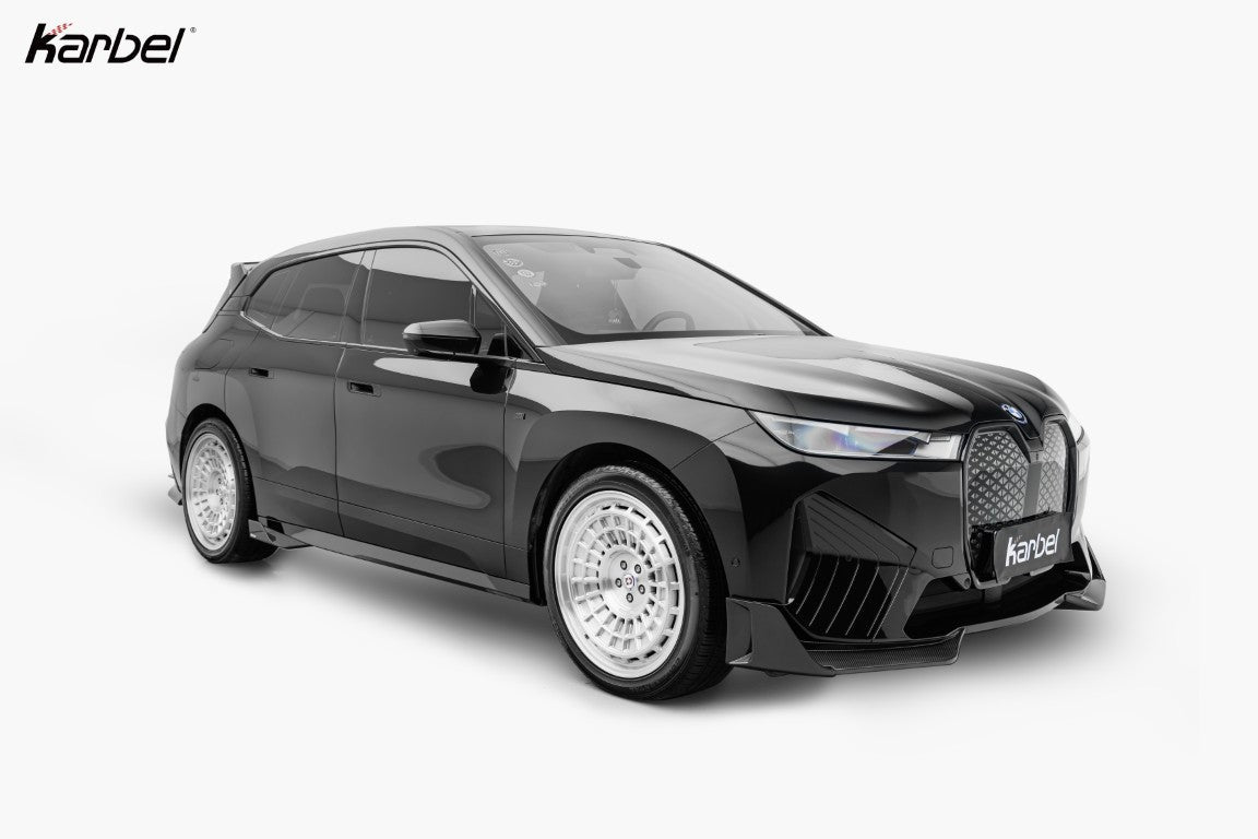 BMW IX xDrive60/50/45 M70/M60 I20 2022-ON with Aftermarket Parts - Side Skirts Dry Pre-preg Carbon Fiber from Karbel Carbon