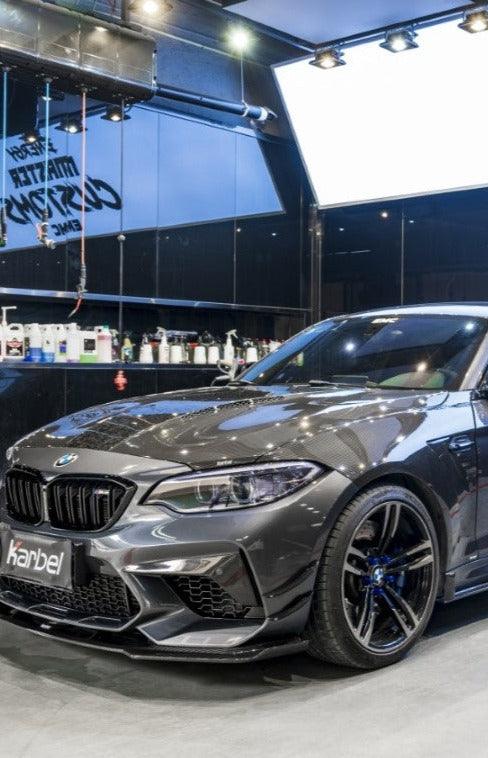 BMW M2C F87 2016-2021 with Aftermarket Parts - Pre-preg Carbon Fiber Front Canards from Karbel Carbon