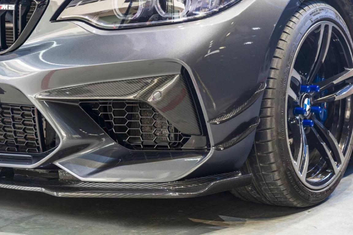 BMW M2/M2C F87 2016 2017 2018 2020 2021 With Aftermarket Parts - Front Lip Pre-preg Carbon Fiber from Karbel Carbon