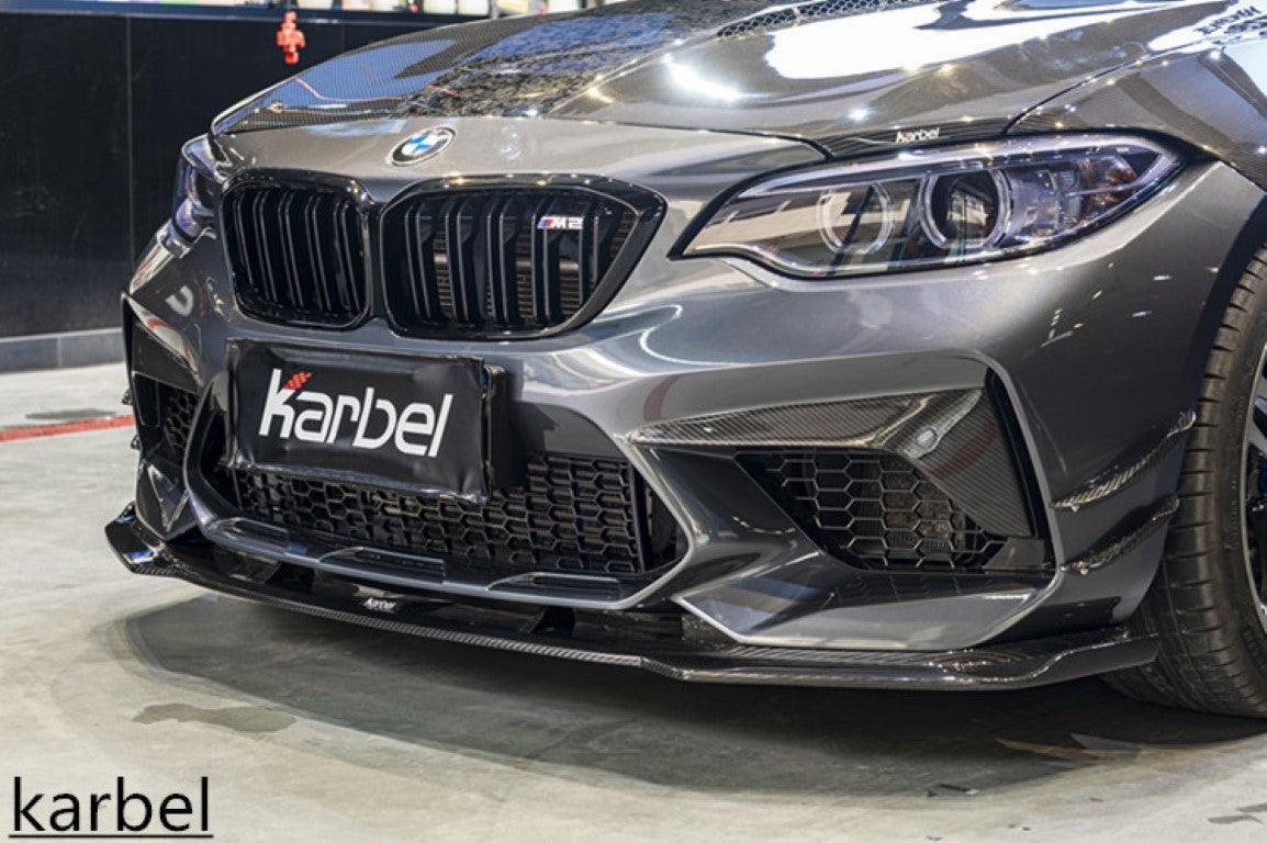 BMW M2/M2C F87 2016 2017 2018 2020 2021 With Aftermarket Parts - Front Lip Pre-preg Carbon Fiber from Karbel Carbon