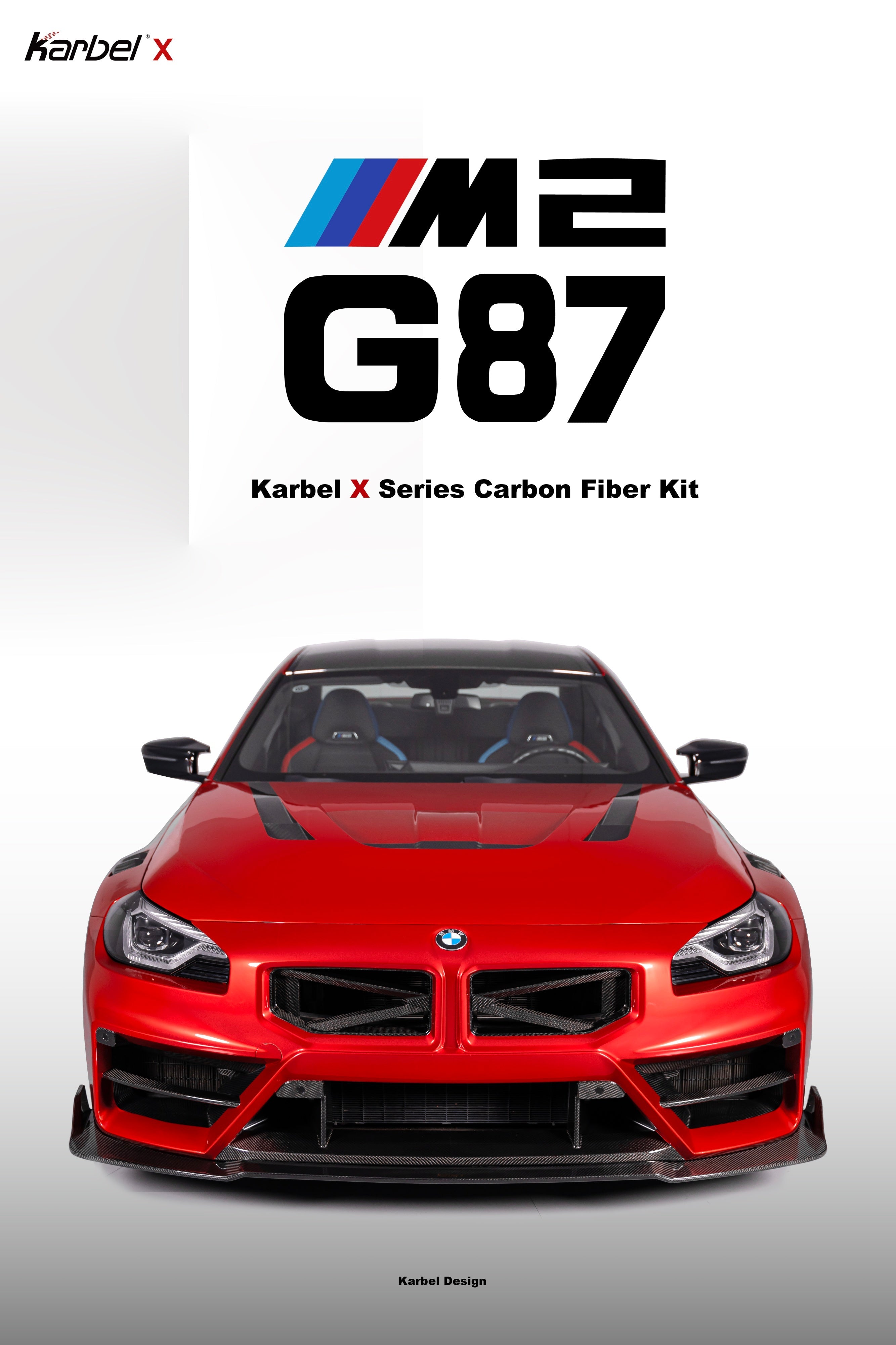 BMW M2 / M2CS G87 2023-ON with Aftermarket Parts - X Front Bumper Dry Pre-preg Carbon Fiber from Karbel Carbon