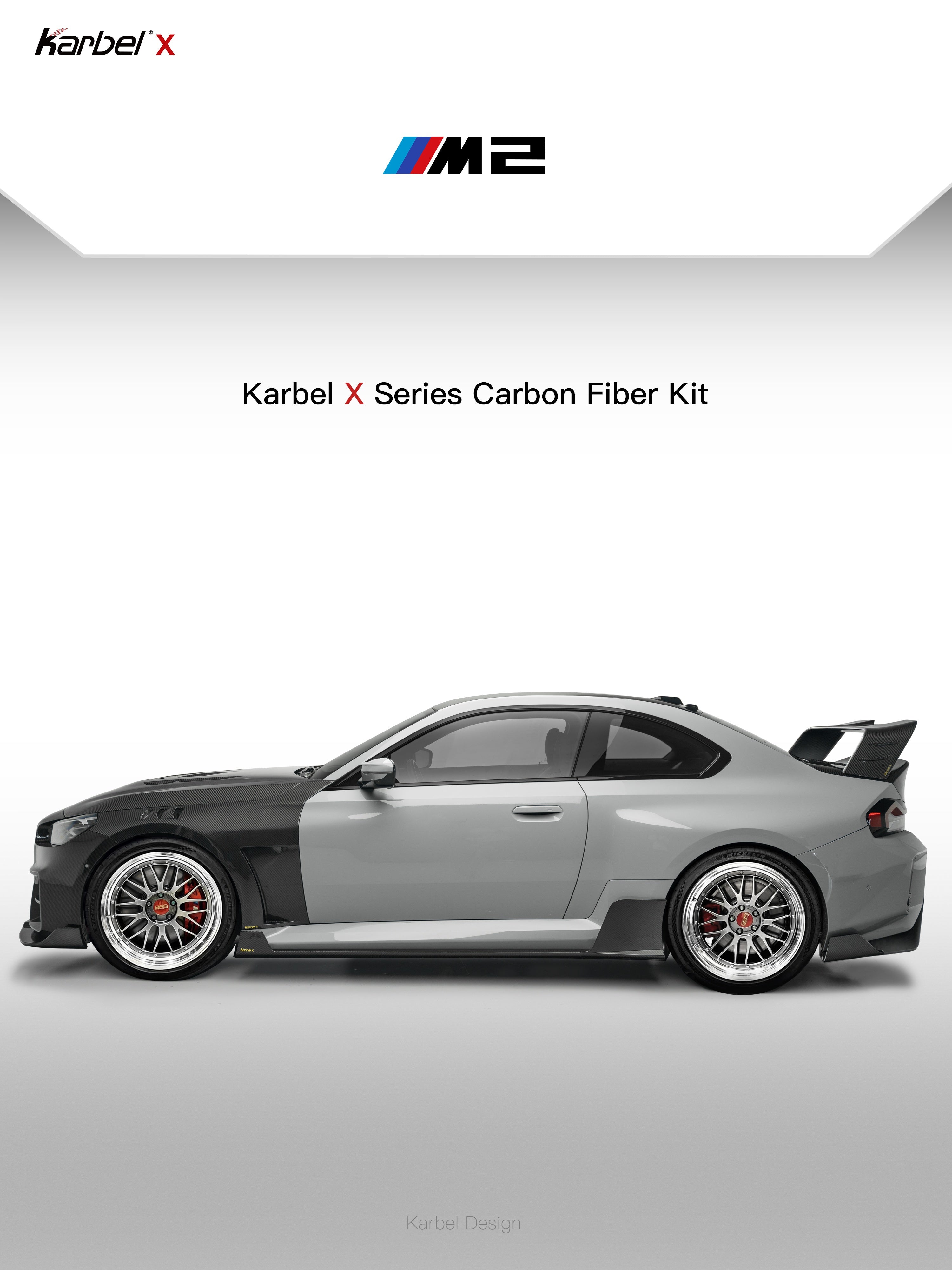 BMW M2 / M2CS G87 2023-ON with Aftermarket Parts - X Front Lip Dry Pre-preg Carbon Fiber from Karbel Carbon