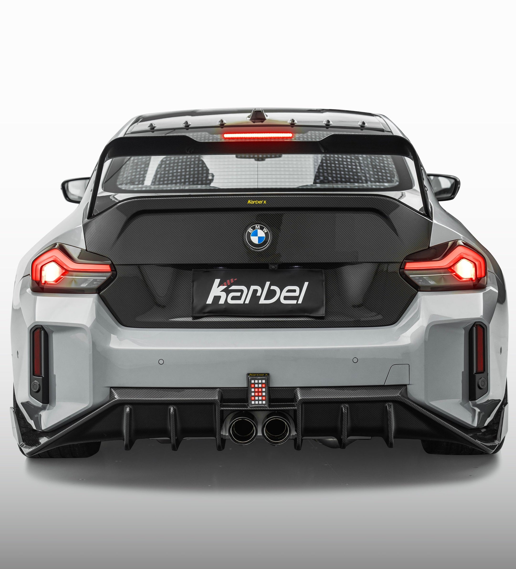 BMW M2 / M2CS G87 2023-ON with Aftermarket Parts - X V1 Center Exit Rear Diffuser Dry Pre-preg Carbon Fiber from Karbel Carbon