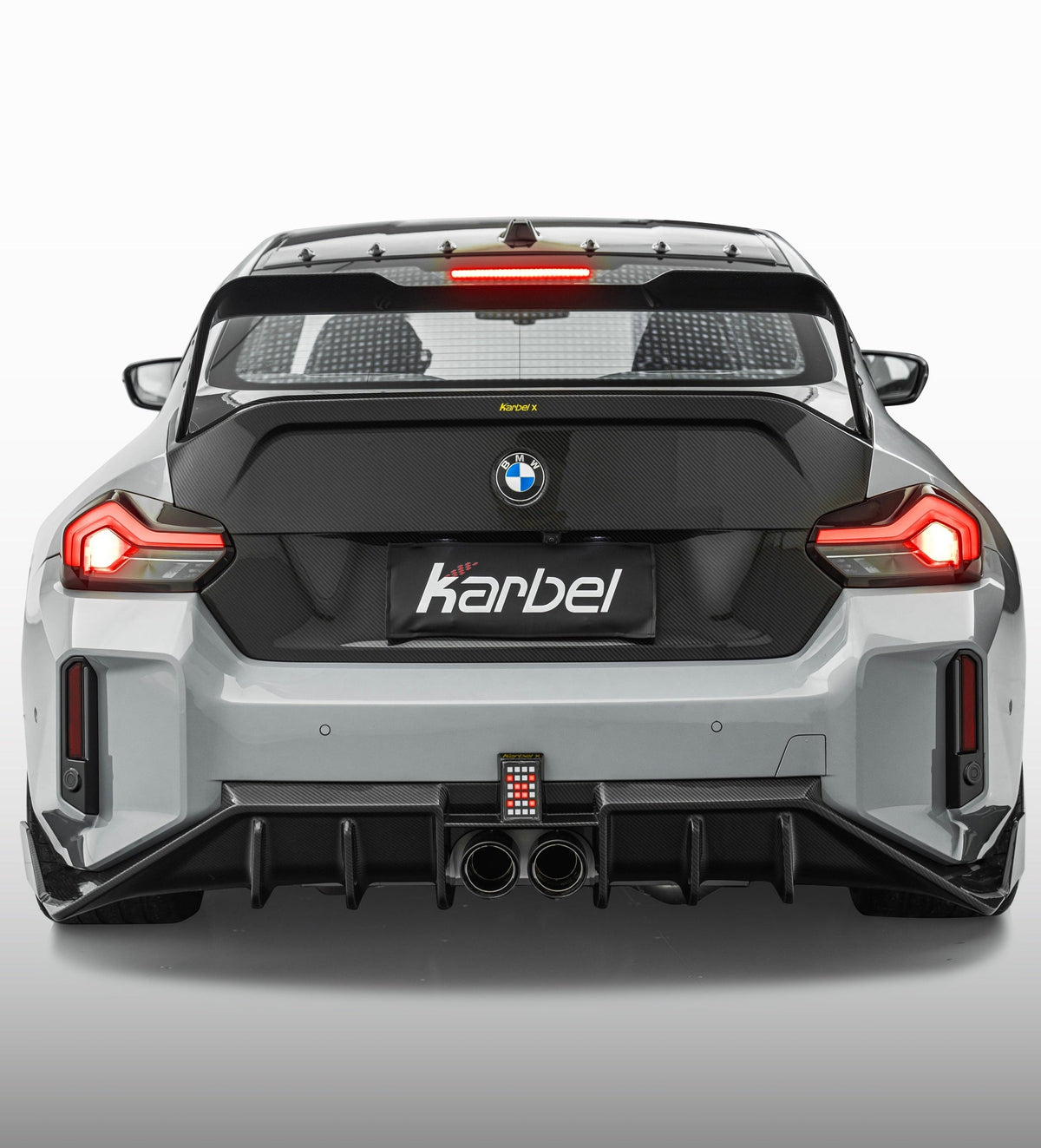 BMW M2 / M2CS G87 2023-ON with Aftermarket Parts - X V1 Center Exit Rear Diffuser Dry Pre-preg Carbon Fiber from Karbel Carbon