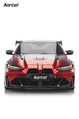 BMW M3 G80 G81 & M4 G82 G83 2021-ON with Aftermarket Parts - X Front Bumper Set Dry Pre-preg Carbon Fiber from Karbel Carbon