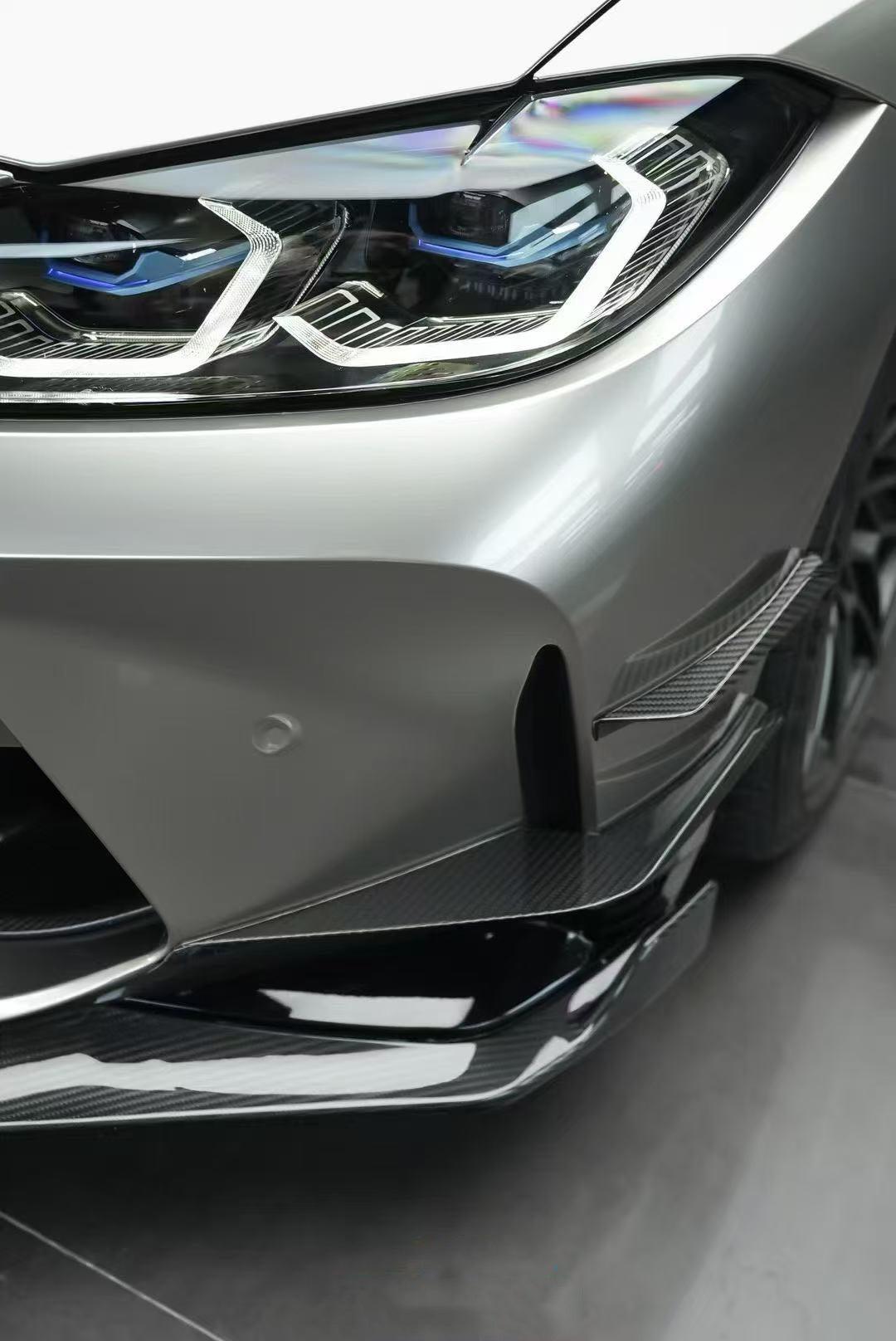 BMW M3 G80 G81 2021-ON & M4 G82 G83 2021-ON With Aftermarket Parts - Front Lip & Upper Lip Trim Replacement Pre-preg Carbon Fiberfrom Karbel Carbon