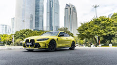 BMW M3 G80 G81 2021-ON & M4 G82 G83 2021-ON With Aftermarket Parts - Front Lip & Upper Lip Trim Replacement Pre-preg Carbon Fiber from Karbel Carbon