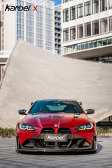 BMW M3 G80 G81 & M4 G82 G83 2021-ON with Aftermarket Parts - X Front Bumper Set Dry Pre-preg Carbon Fiber from Karbel Carbon
