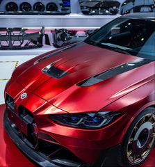 BMW M3 G80 G81 & M4 G82 G83 2021-ON with Aftermarket Parts - X Hood Dry Pre-preg Carbon Fiber from Karbel Carbon