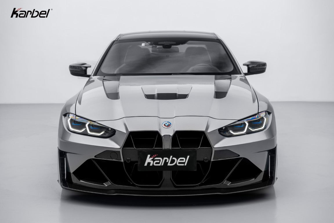 BMW M3 G80 G81 & M4 G82 G83 2021-ON with Aftermarket Parts - X Hood Dry Pre-preg Carbon Fiber from Karbel Carbon